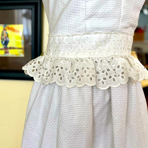 Vintage Dress Maxi 70s-80s Vicky Vaughan NWT Pique/Eyelet Peplum Waist Halter - Picture 8 of 8